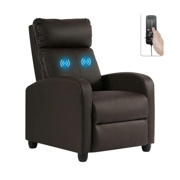 FDW Recliner Chair for Living Room Massage Recliner Sofa Reading Chair Winback Single Sofa Home Theater Seating Modern Reclining Chair, Brown