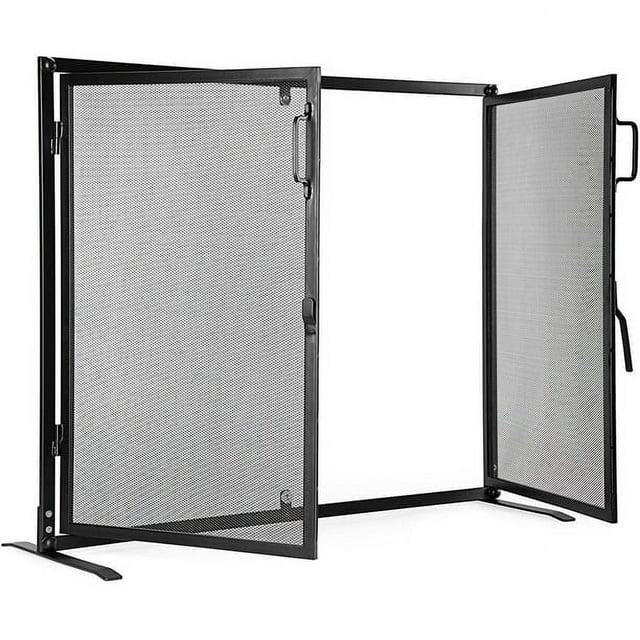 BIRDROCK HOME Fireplace Screen with Doors - Decorative - Easy Assembly - Heavy Duty - Handcrafted