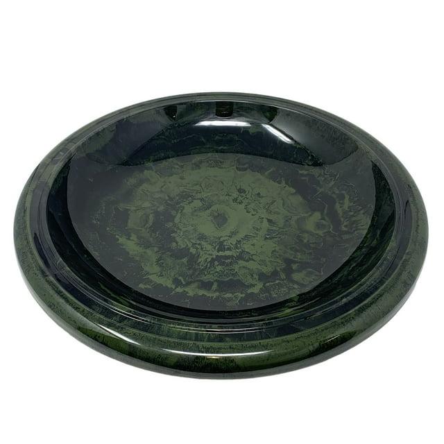 Tierra Garden Birds 19" D Hunter Green Fiber Clay Birdbath Bowl