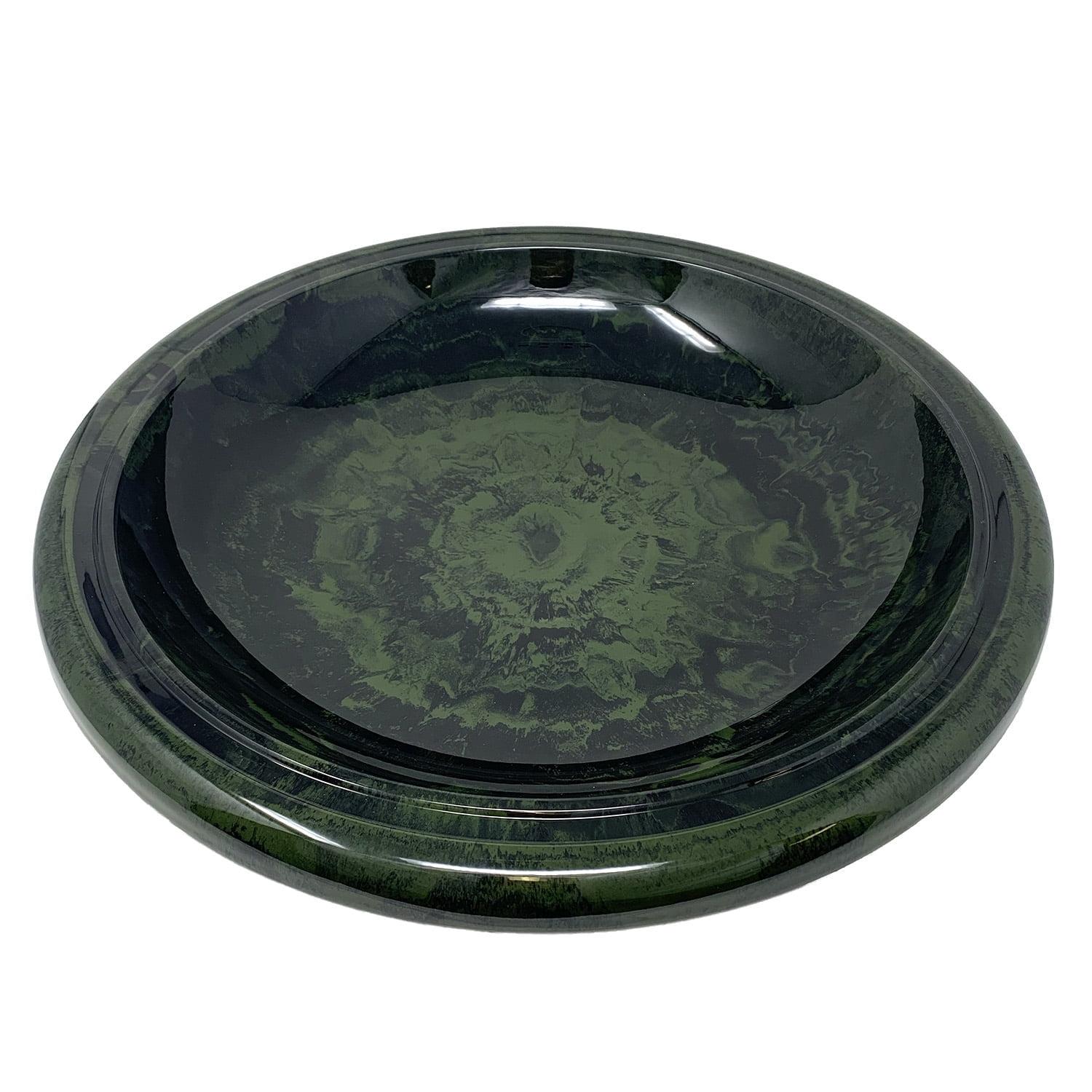 Birds 19" D Hunter Green Fiber Clay Birdbath Bowl