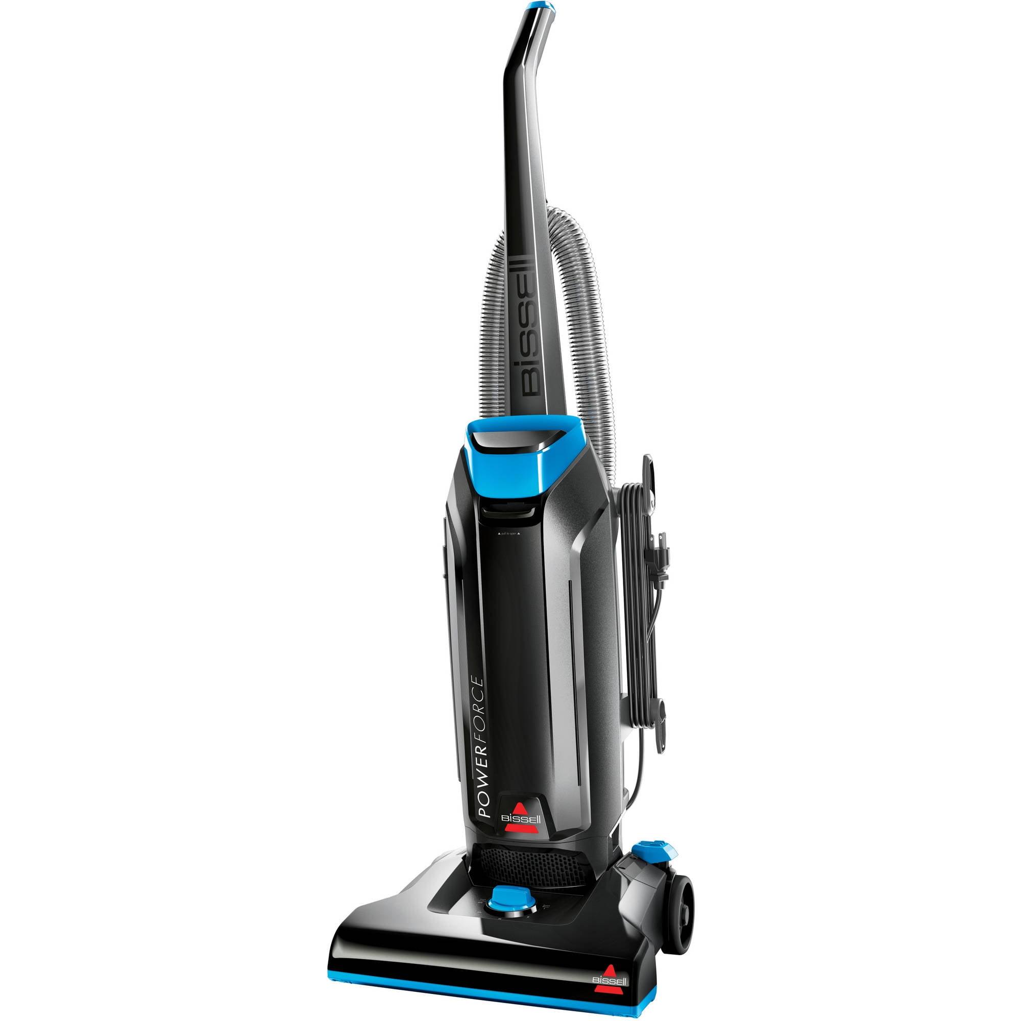 Baha Blue and Black Upright Bagged Vacuum Cleaner