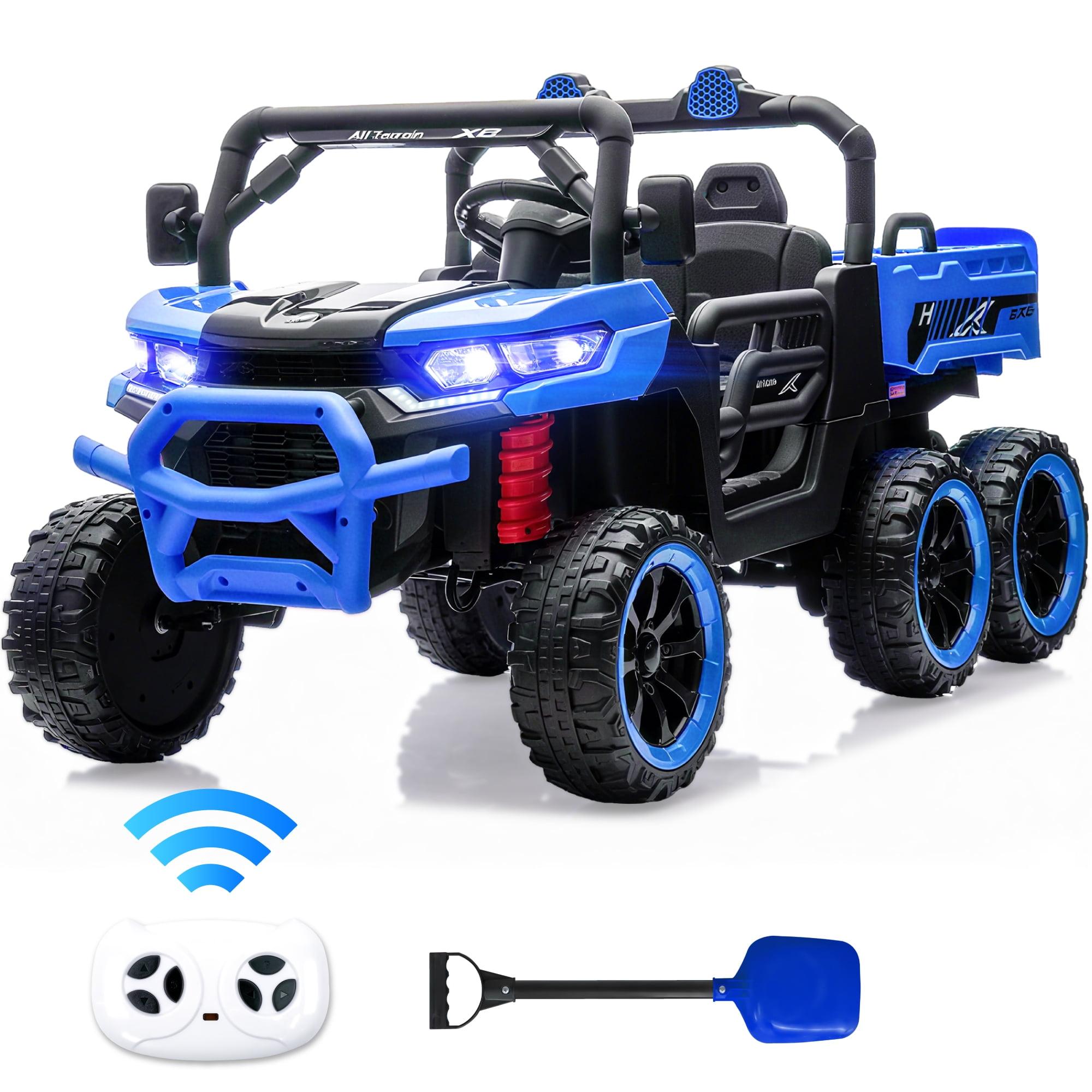 Funcid 24 Volt Ride on toys, 2-Seater Ride on Cars with Remote Control, 400W Electric Car for Kids, Ride on UTV w/ Bluetooth, MP4, Seat Belts, Volume Adjustment, Suspension, Blue