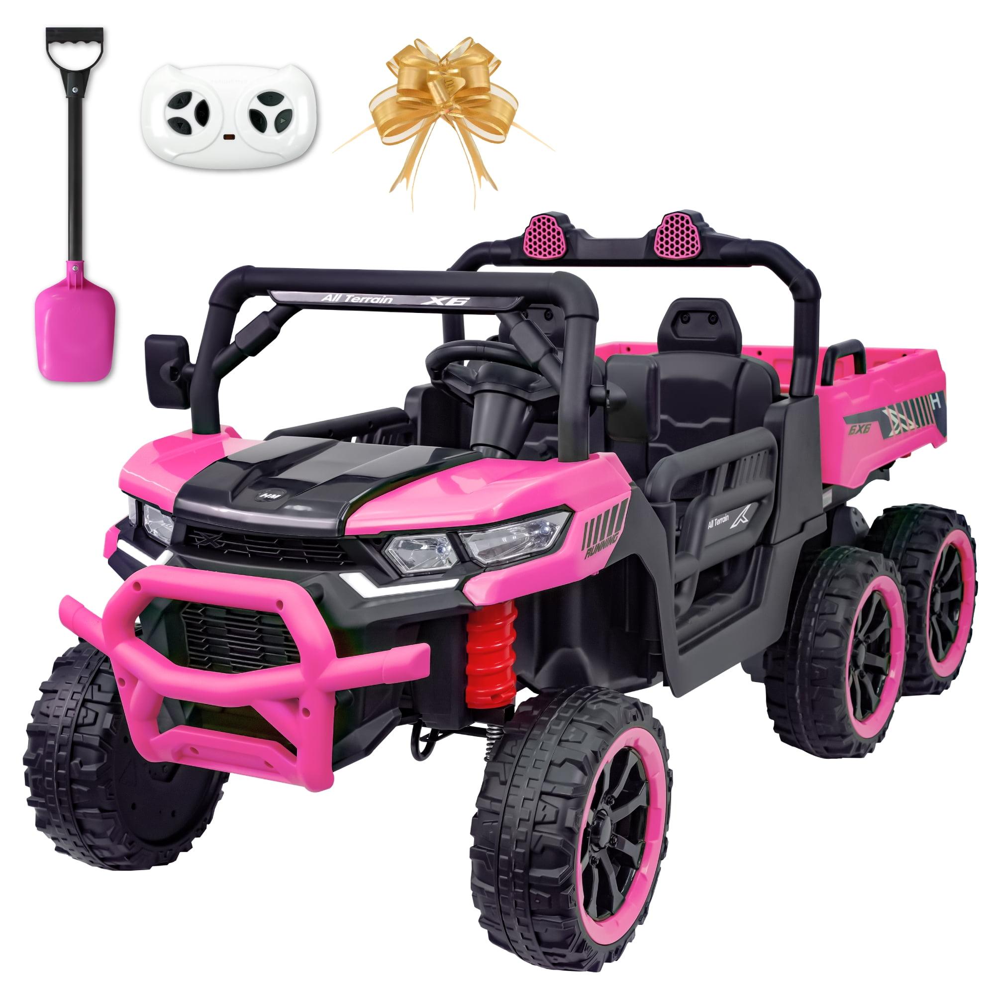 DreamDwell Home 4 Wheels 24V Ride on Dump Truck Toys 2 Seater Kids Ride On UTV Car with Remote Control,Electric Dump Bed