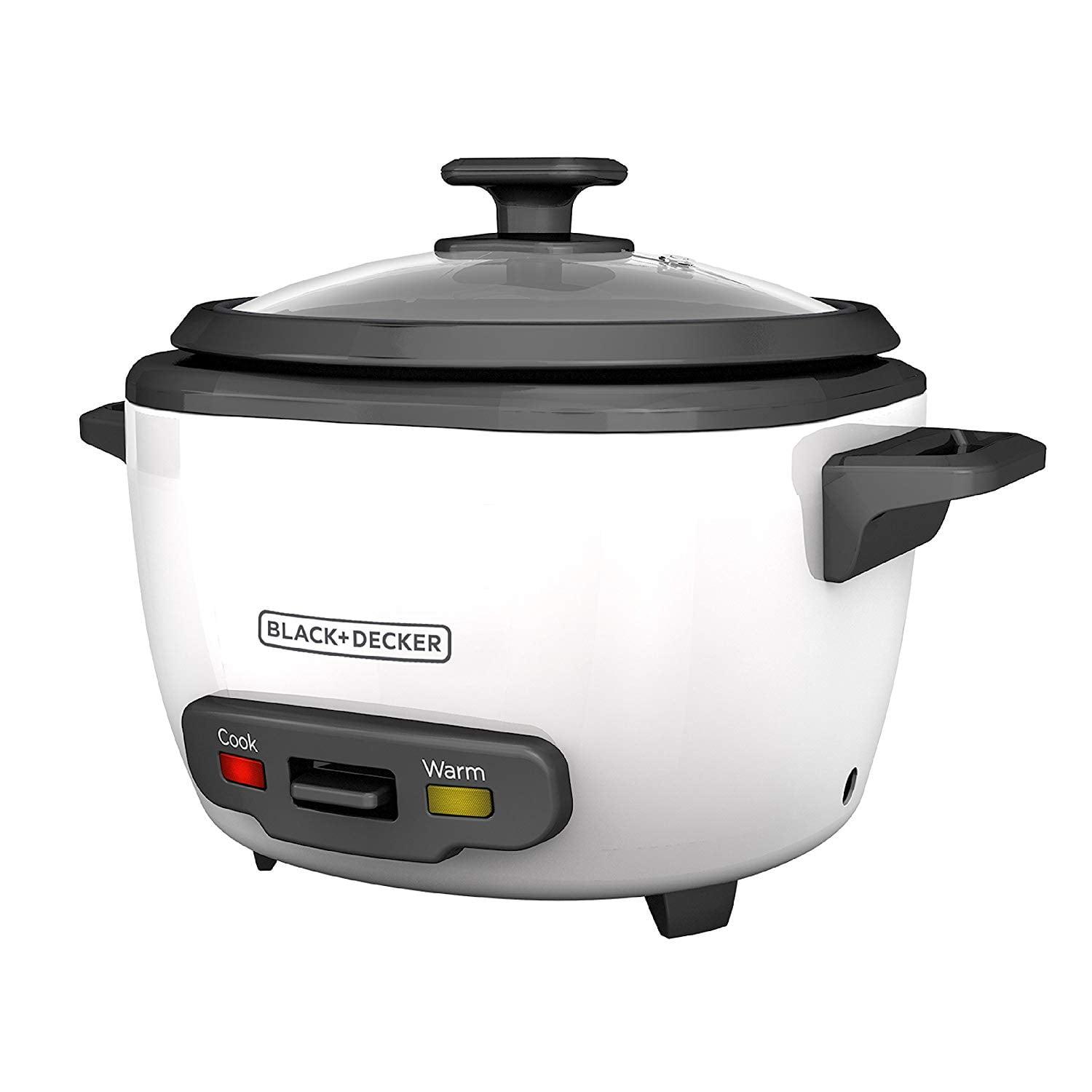BLACK+DECKER BLACK+DECKER, Rice Cooker, Uncooked Rice, Steaming Basket, Removable Non-Stick Bowl, One Touch
