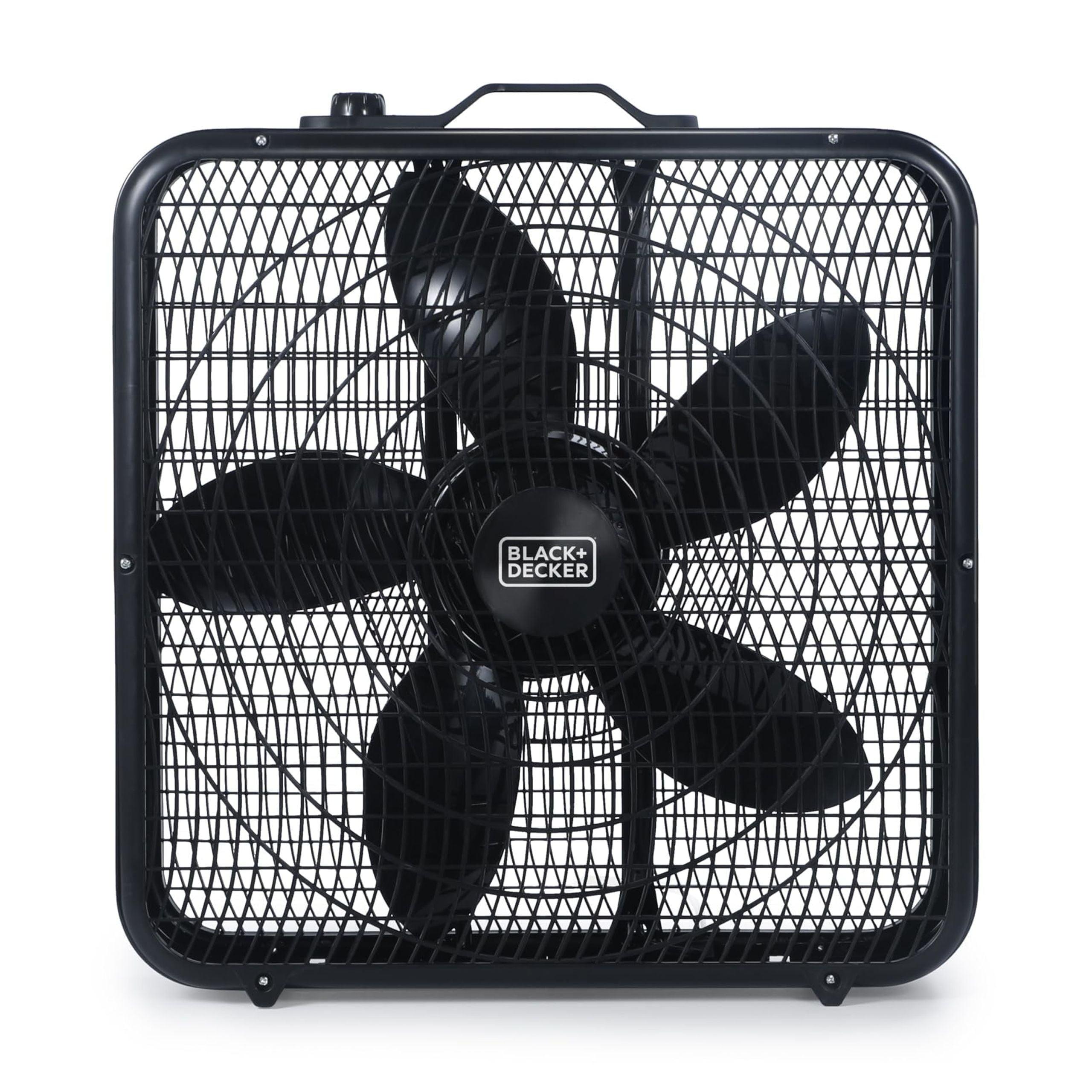 BLACK+DECKER BFP Series BLACK+DECKER 20” Box Fan with 3 Speed Settings, Powerful 80W Motor, 5-Blade Box Fan with Carry Handle, Rotary Knob, Black