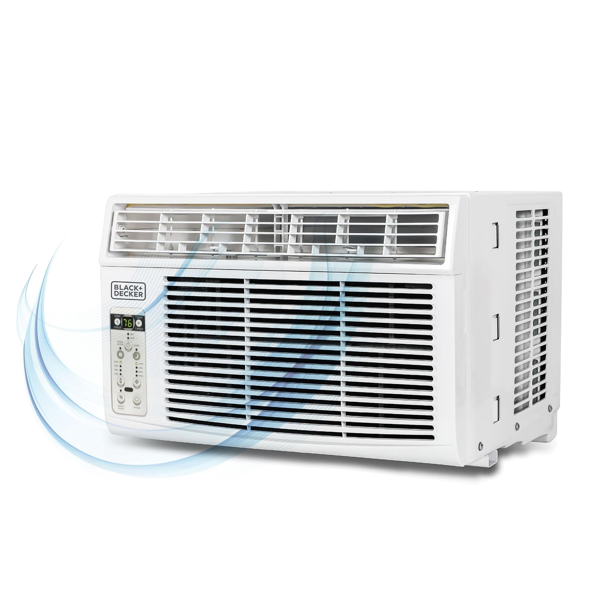 BLACK+DECKER 6000 BTU Window Air Conditioner Unit, AC Cools Up to 250 Square Feet, White