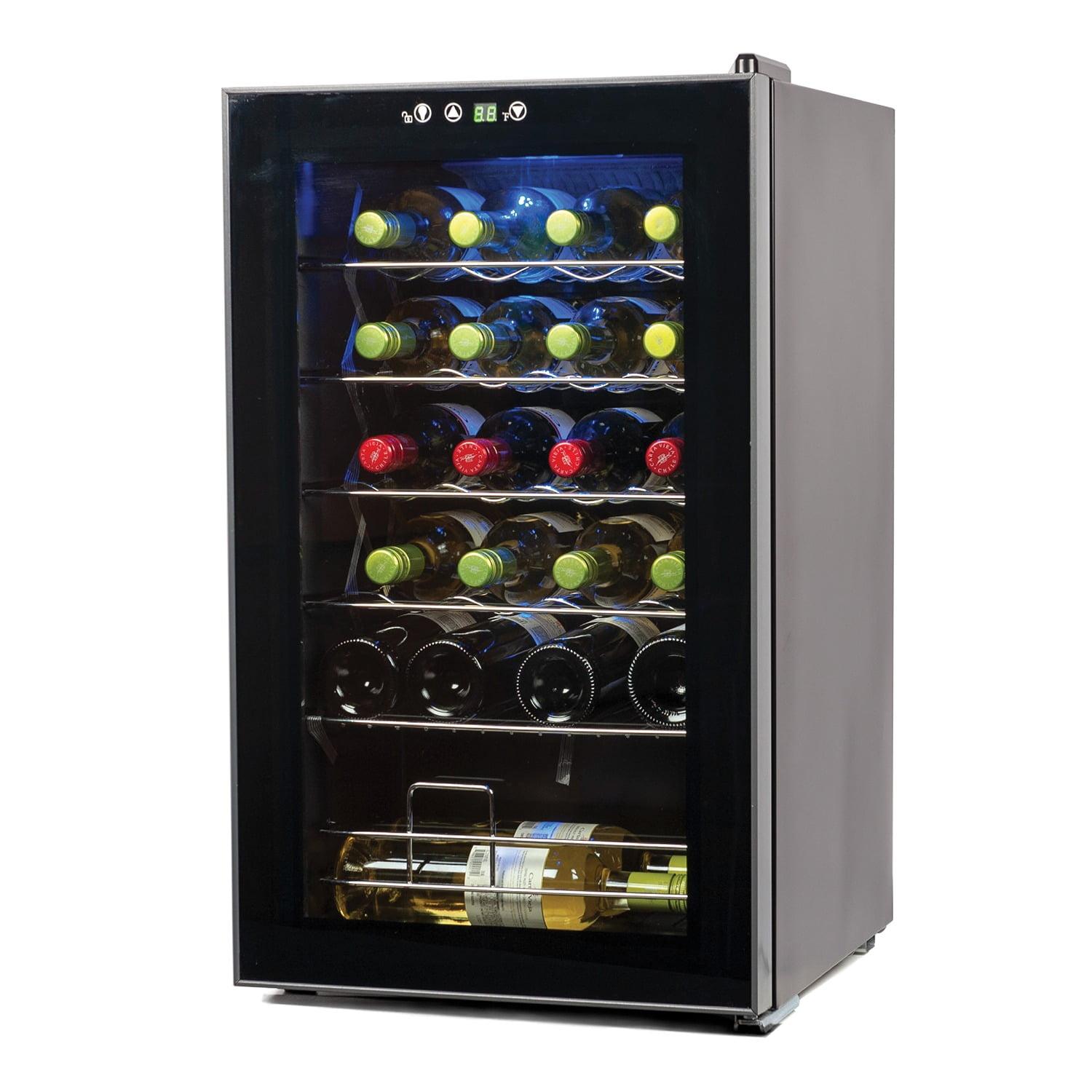 BLACK+DECKER 24 Bottle Wine Fridge, Compressor Cooling Wine Cooler Refrigerator with Interior Light