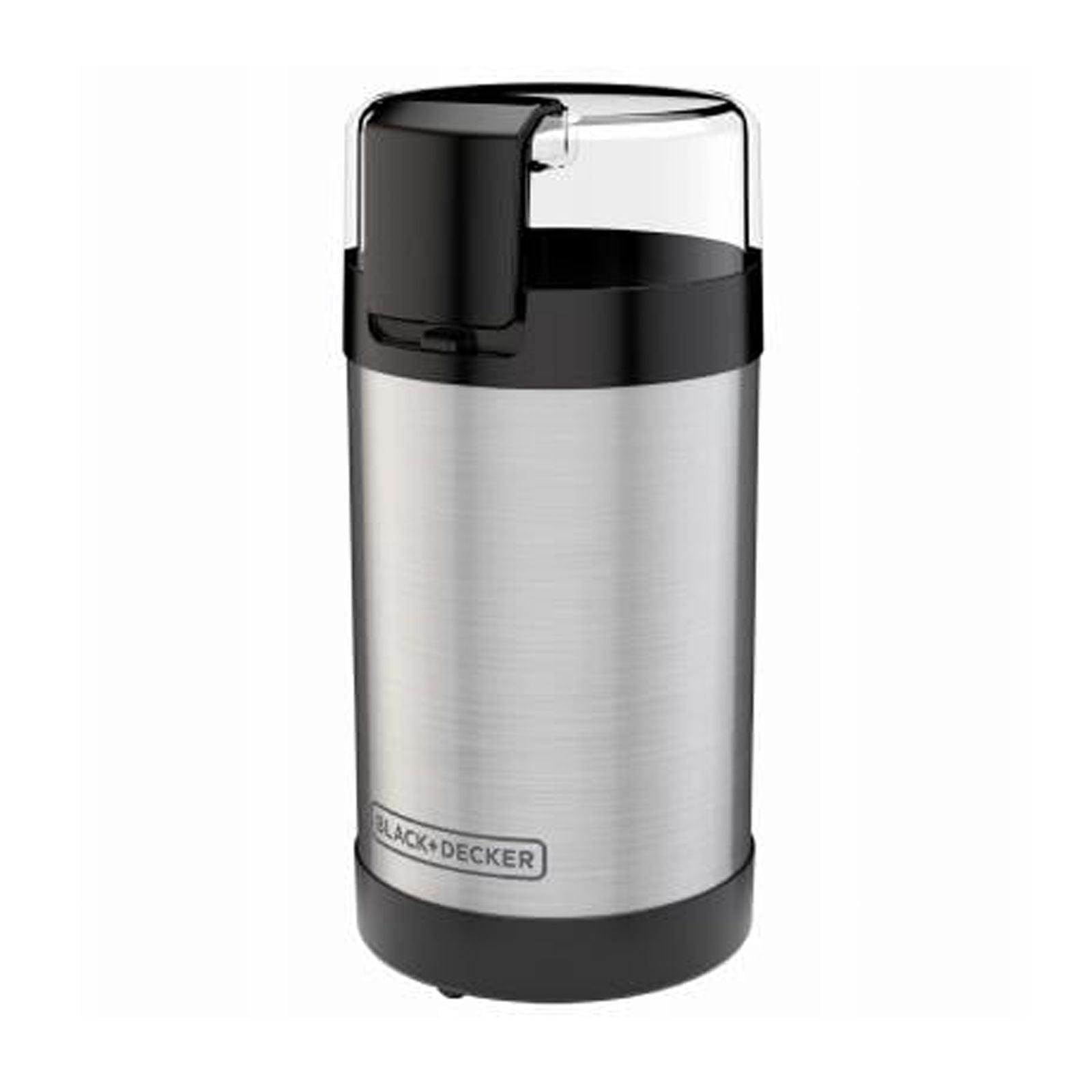 BLACK+DECKER One Touch Coffee Grinder, 2/3 Cup Coffee Bean Capacity, Spice Grinder, One Touch Push-Button Control -150 Watts -Stainless Steel Blades