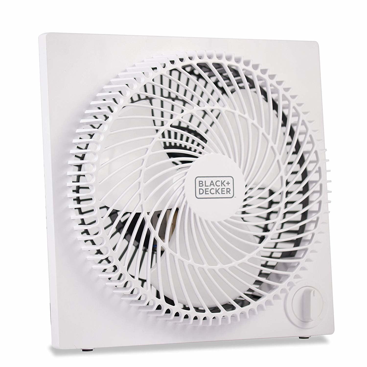 Sleek Frameless 9" White Box Fan with Remote Control, 3-Speed