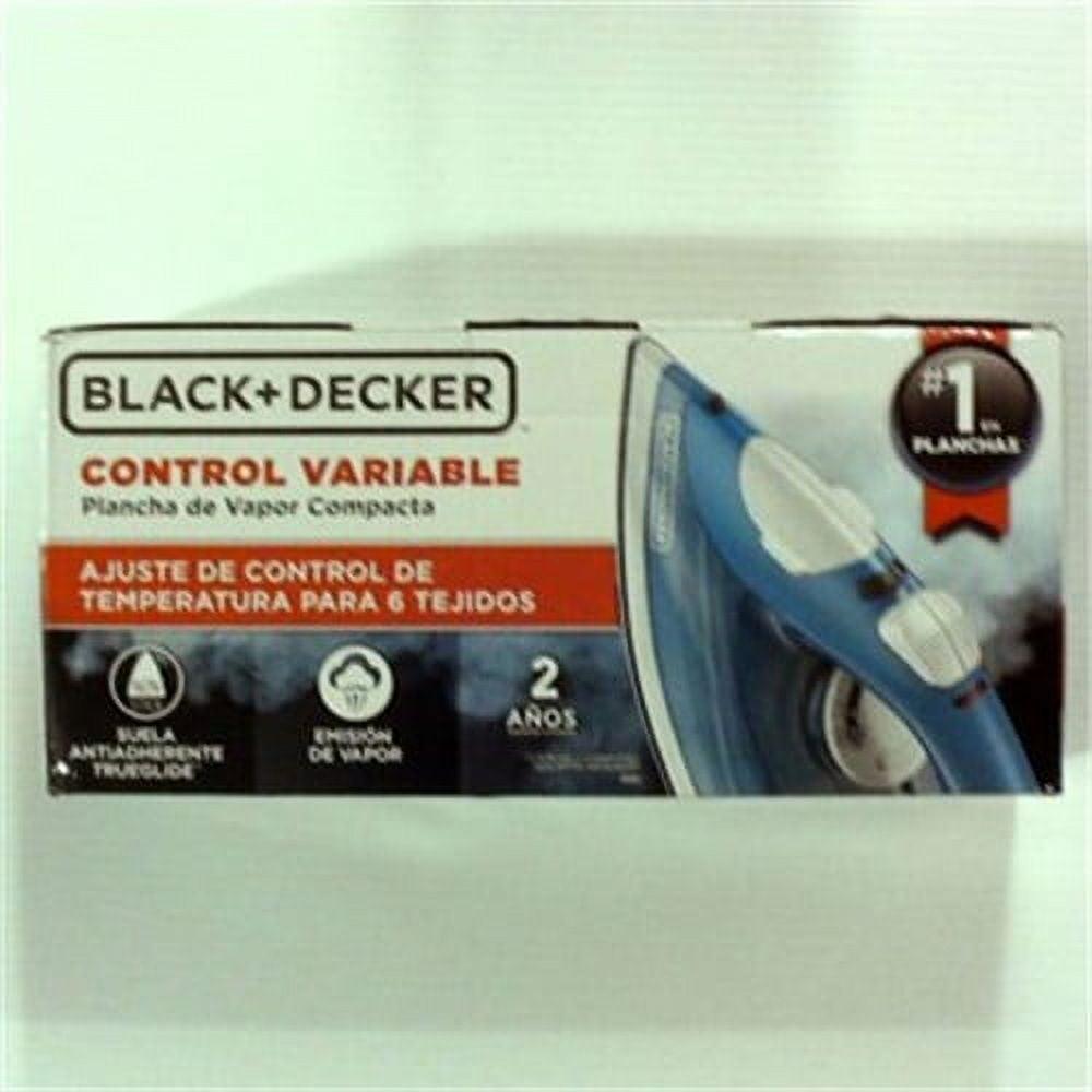BLACK+DECKER Steam Iron - White: Nonstick Soleplate, Variable Steam, 1200W, Pivoting Cord, 2-Year Warranty, 8ft Cord Length