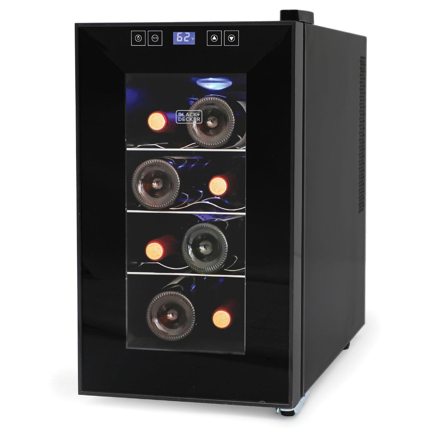 BLACK+DECKER 8-Bottle LED Display Single Zone Freestanding Wine Refrigerator