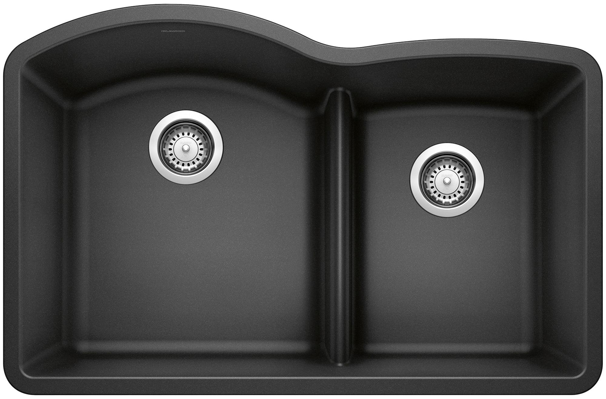 Diamond SILGRANIT 32" L x 20.88" W Double Bowl Undermount Kitchen Sink with Low Divide