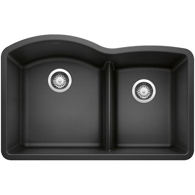 Diamond SILGRANIT 32" L x 20.88" W Double Bowl Undermount Kitchen Sink with Low Divide