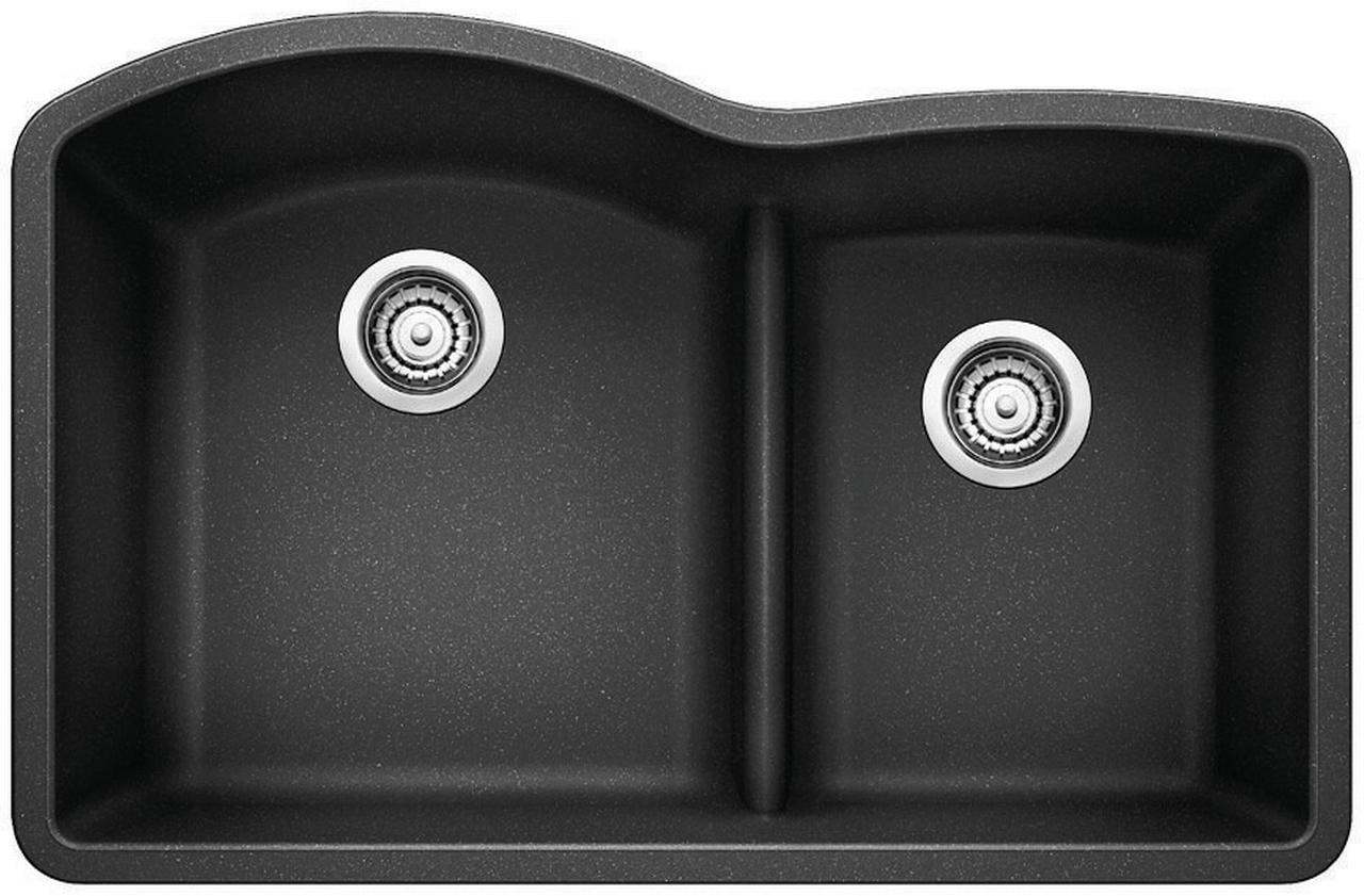 Diamond SILGRANIT 32" L x 20.88" W Double Bowl Undermount Kitchen Sink with Low Divide