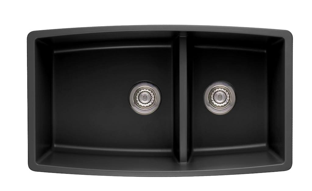 Anthracite Stone Double Bowl Drop-in Kitchen Sink