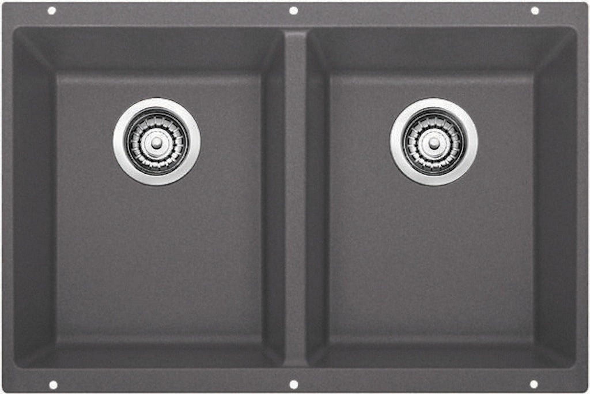 Precis SILGRANIT 29" L X 18.13'' W Double Bowl Undermount Kitchen Sink