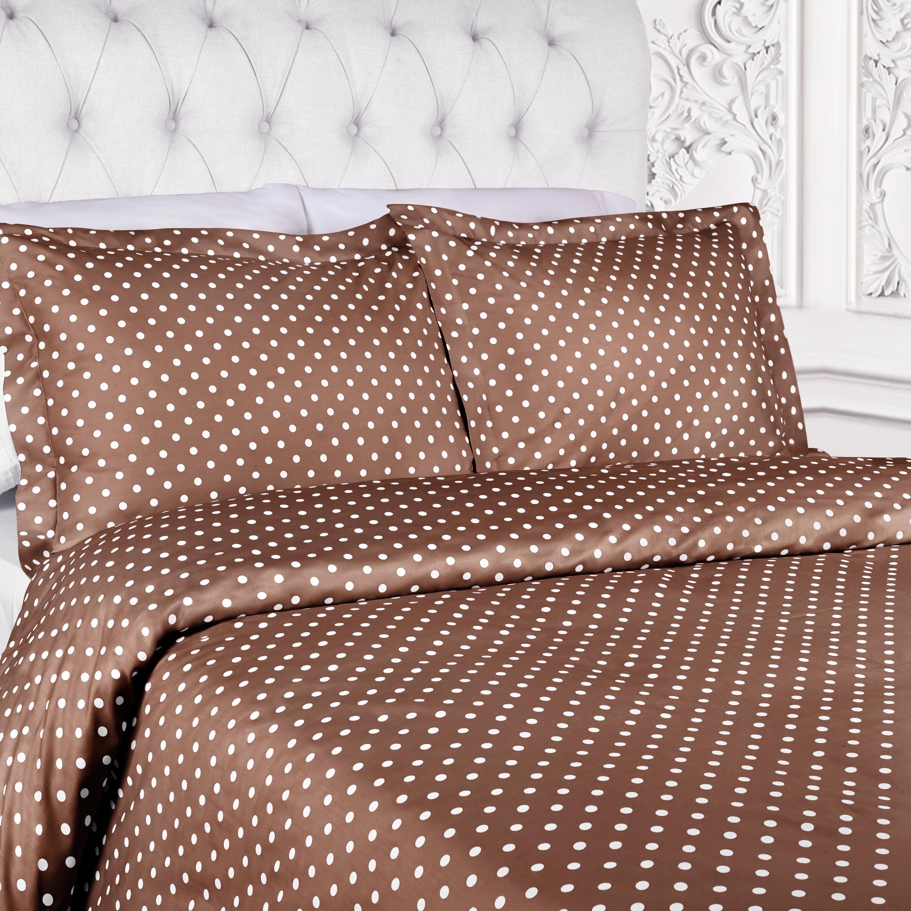 Polka Dot 600 Thread Count Cotton Blend Deep Pocket Bed Sheet Set, Twin, Taupe - Blue Nile Mills