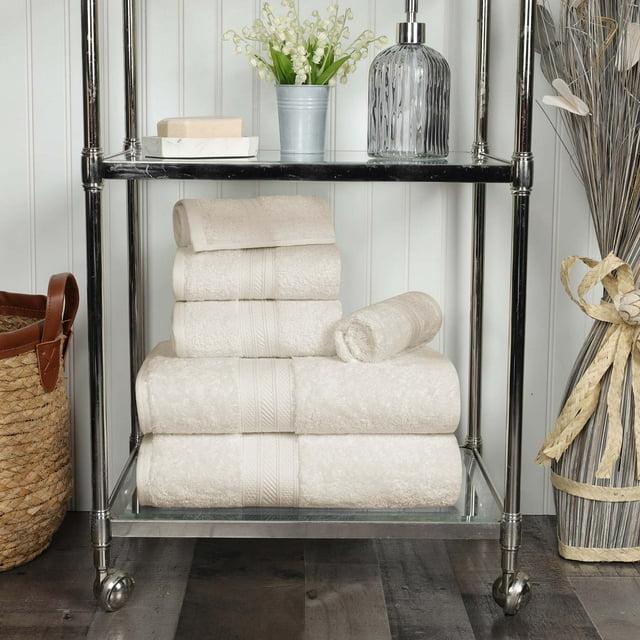 Classic Plush Absorbent 6-Piece Towel Set, Almond - Blue Nile Mills