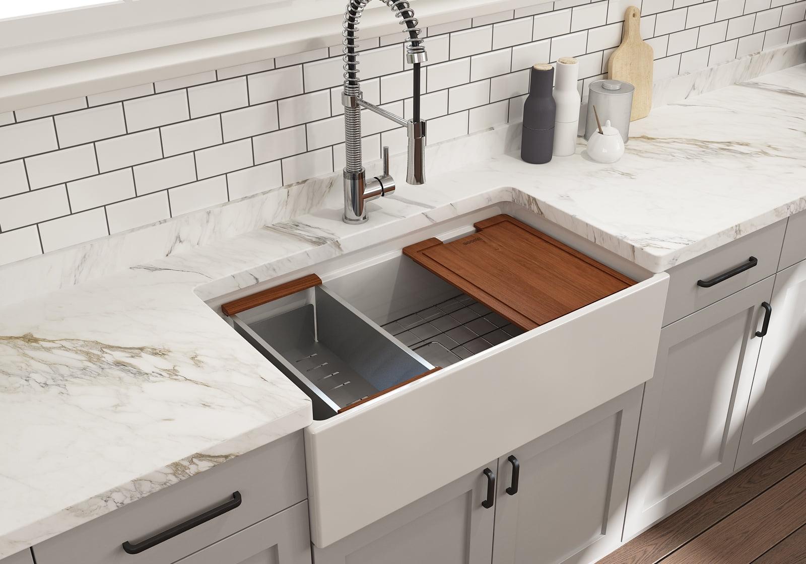 Contempo 33'' L Farmhouse Apron-Front Fireclay Kitchen Sink