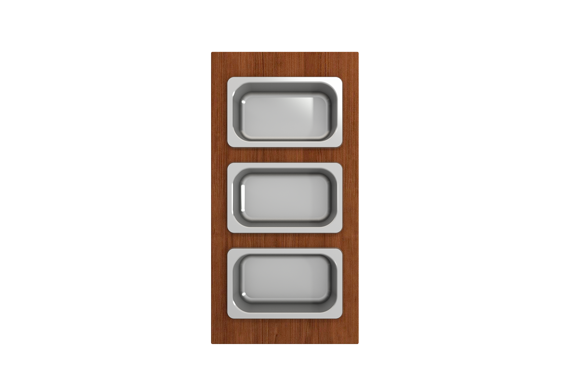 BOCCHI Wood Board With 3 Rectangular Stainless Steel Bowls F/1344, 1348, 1360, 1362, 1504, 1505, 1506 (Short Side Only), 1627, 1628