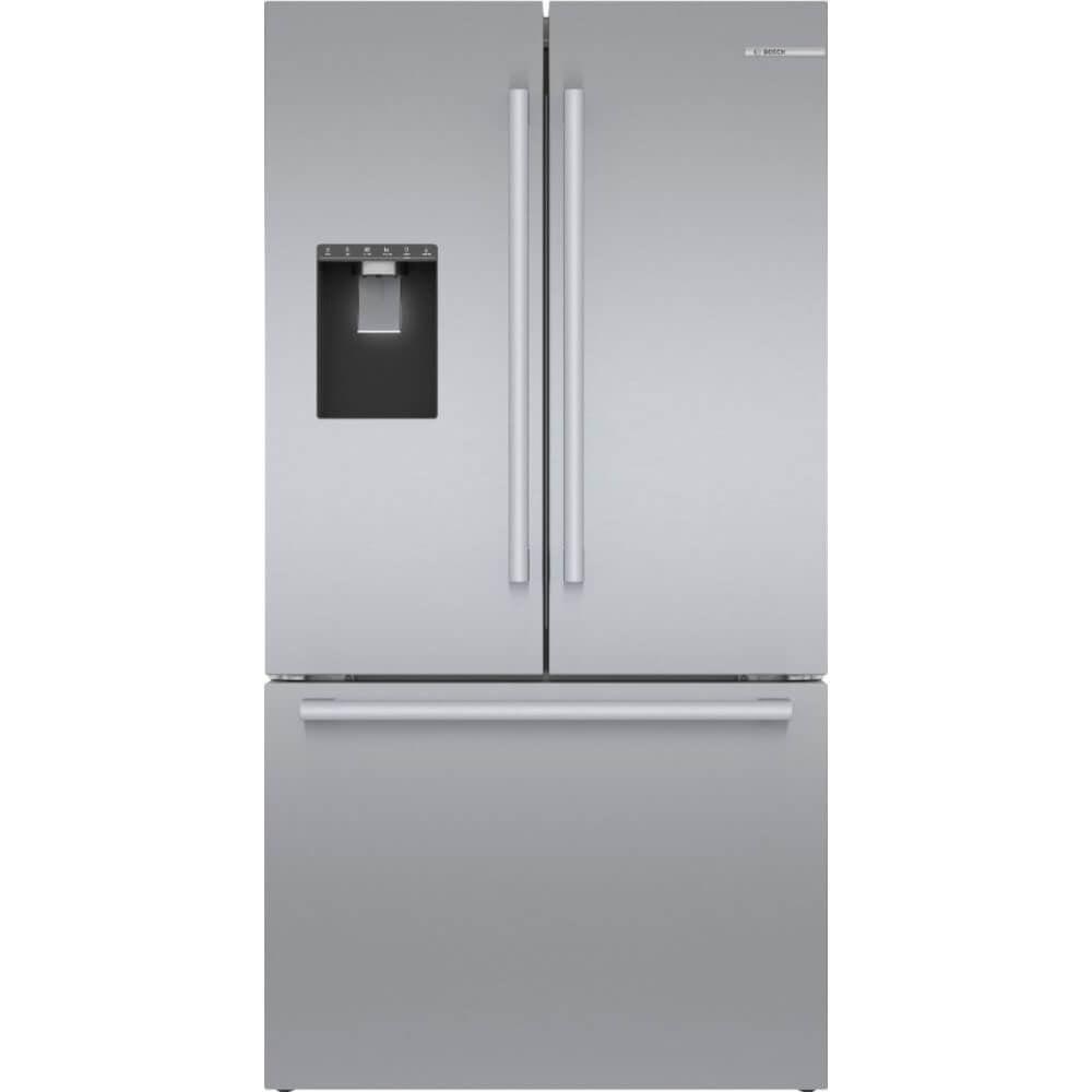 Bosch - 500 Series 36-Inch Smart French Door Standard-Depth Refrigerator With Quickicepro, Anti-Fingerprint, External Water & Ice, Home Connect