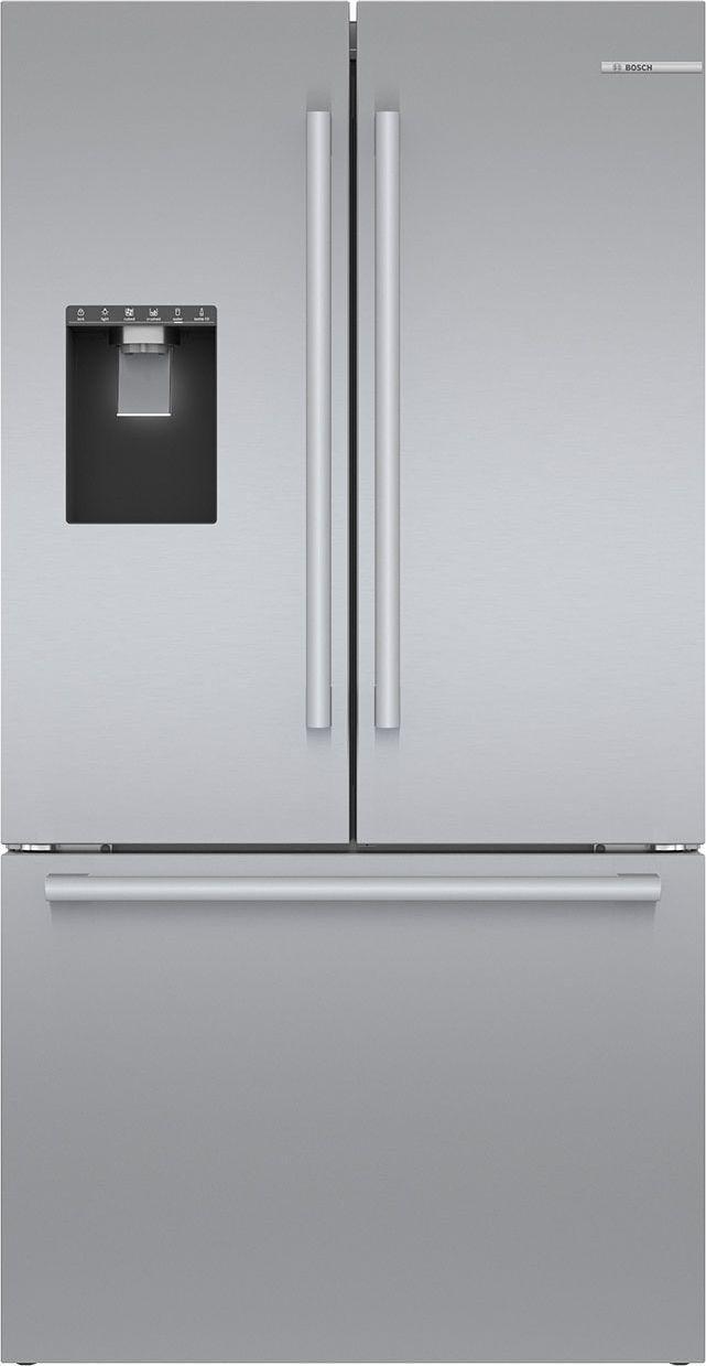 Bosch - 500 Series 36-Inch Smart French Door Standard-Depth Refrigerator With Quickicepro, Anti-Fingerprint, External Water & Ice, Home Connect