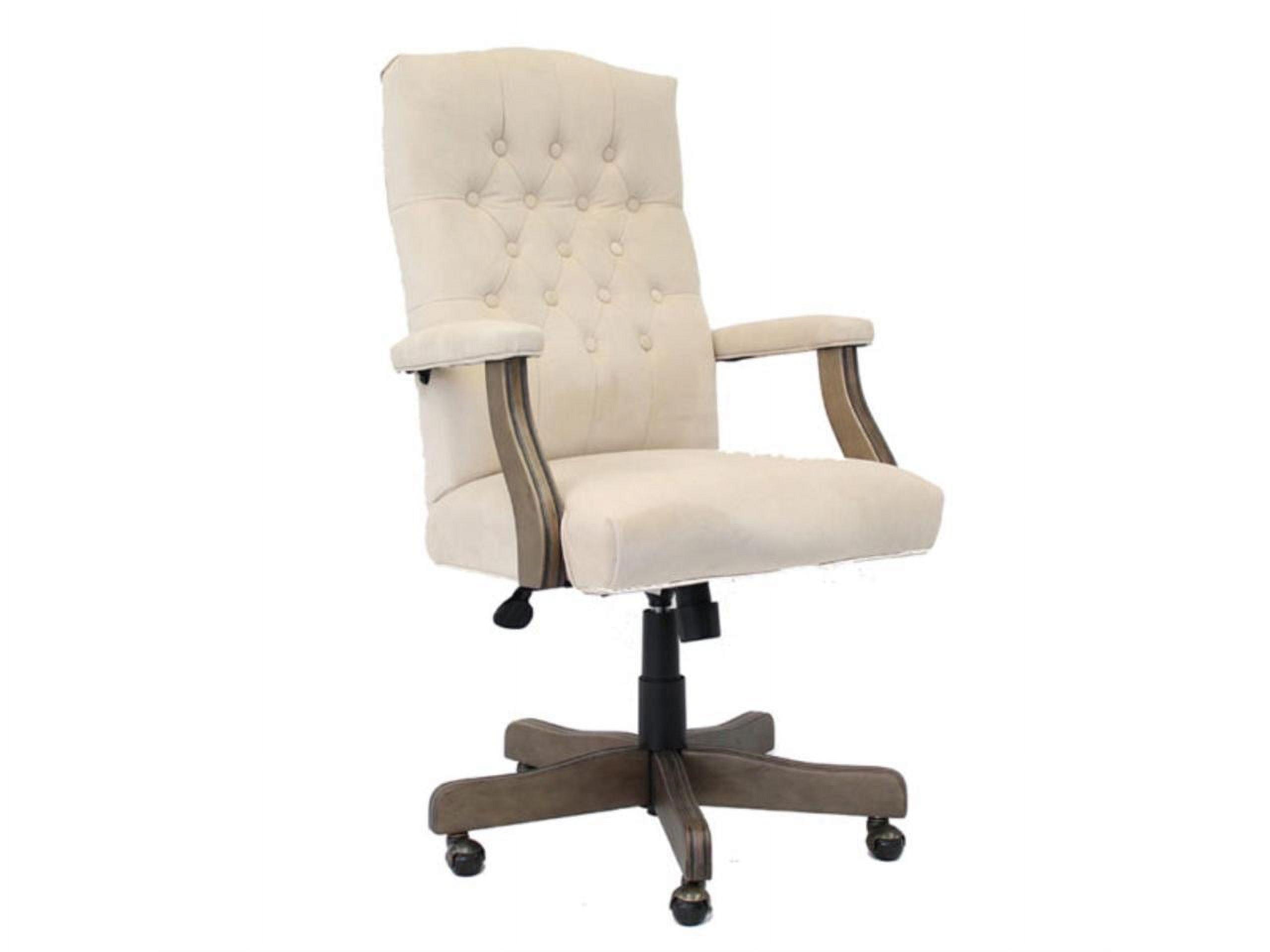 Traditional Executive Chair Beige: Swivel, Adjustable, Tufted - Boss Office Products