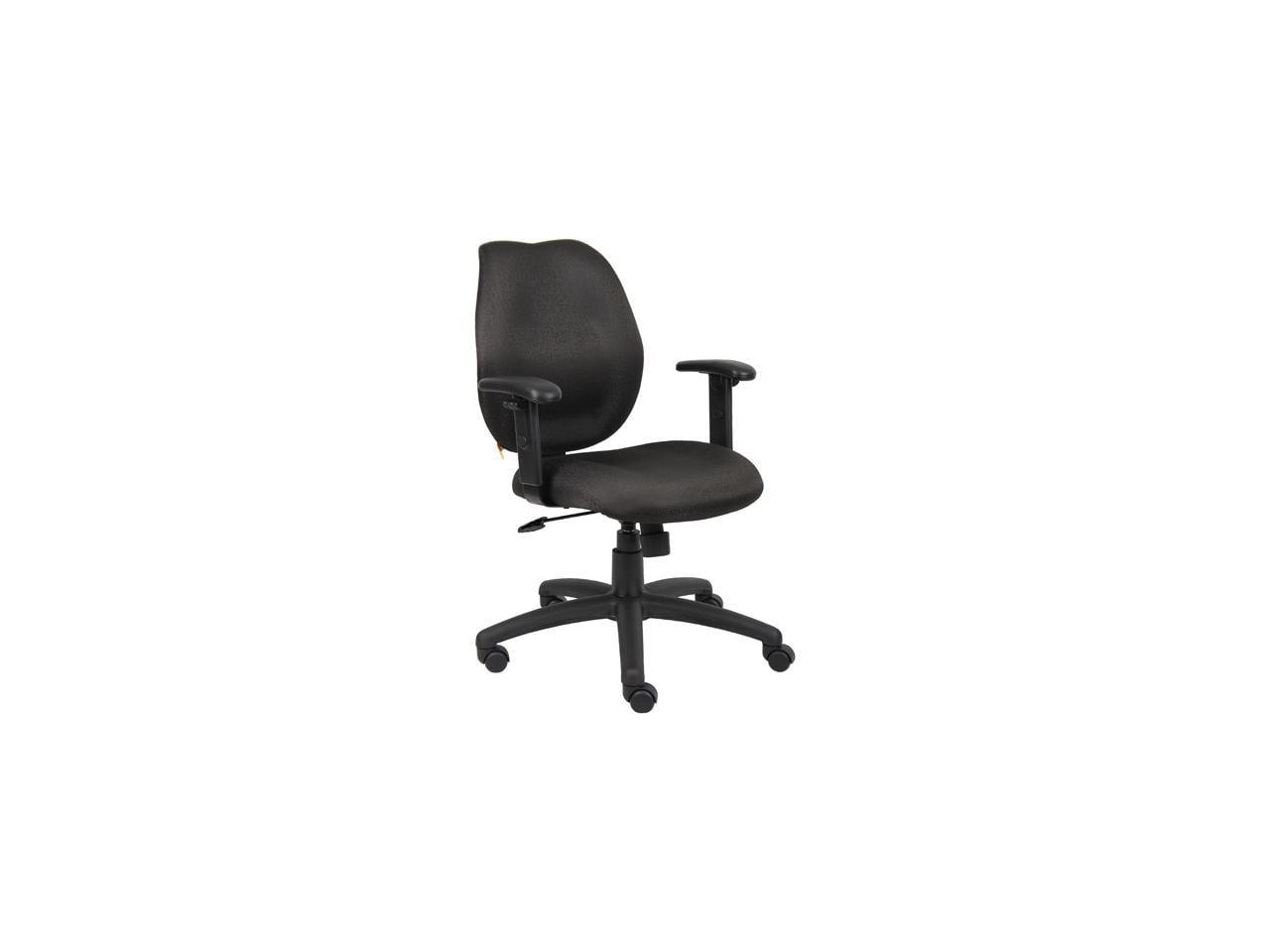 Black Ergonomic Fabric Task Chair with Adjustable Arms