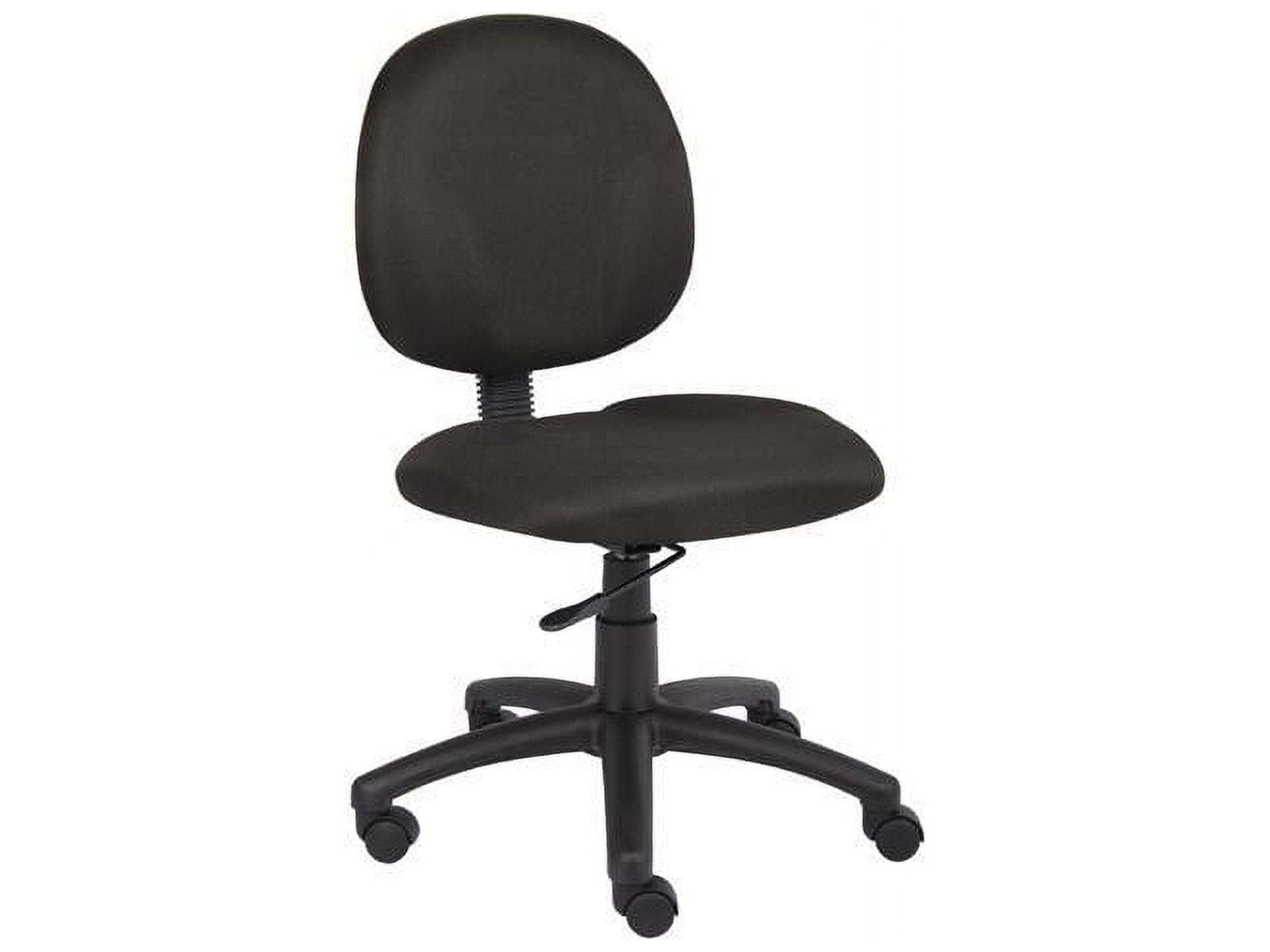 Boss Office Products Diamond Task Chair Black: Upholstered, Swivel, Adjustable Height, Metal Frame, Nylon Legs