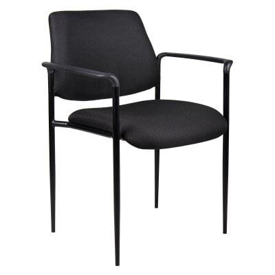 Boss Office Products Stackable Vinyl Seat Reception Chair with Metal Frame