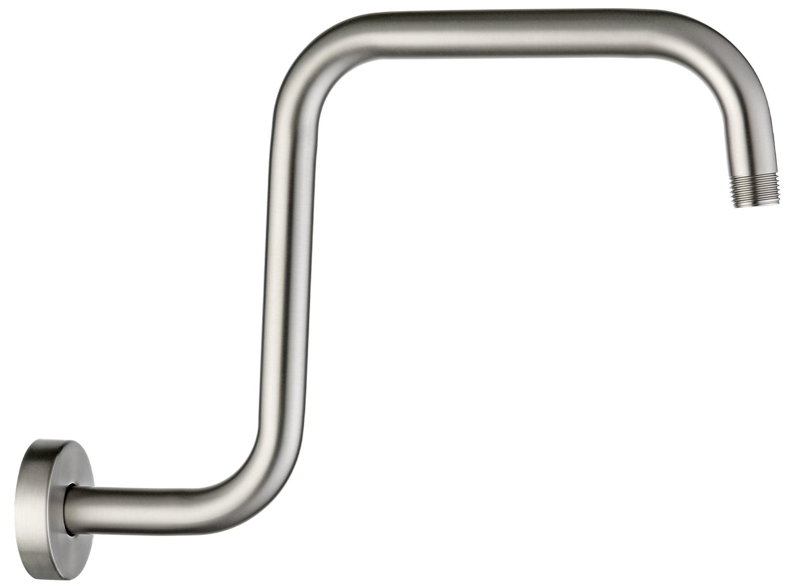 13-Inch Brushed Nickel S-Shaped Stainless Steel Shower Arm