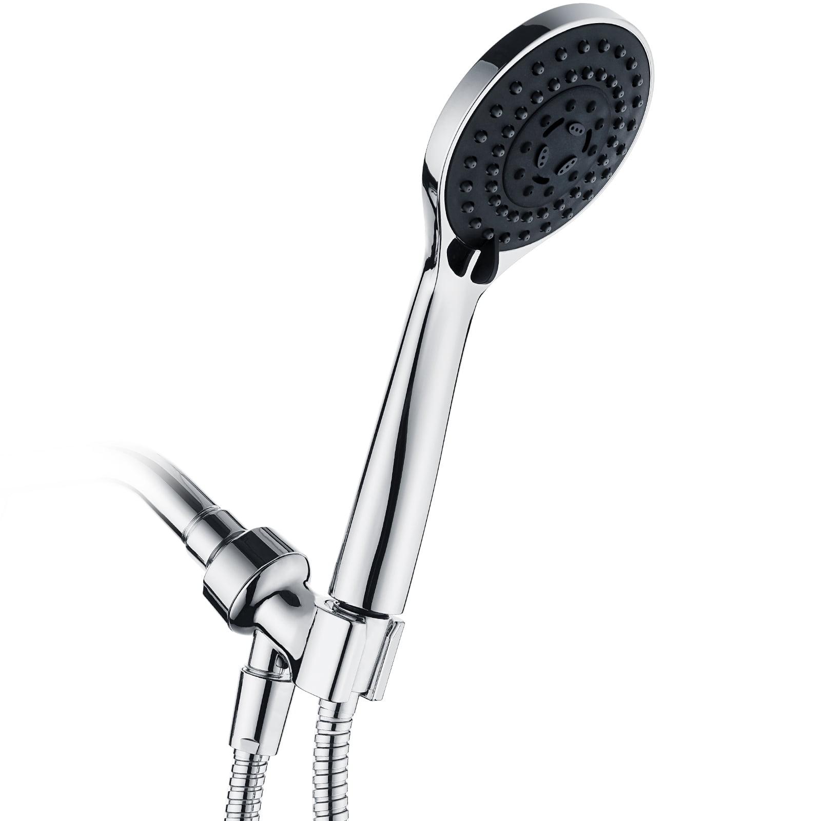 Chrome Handheld Rain Shower Head with Adjustable Wall Bracket