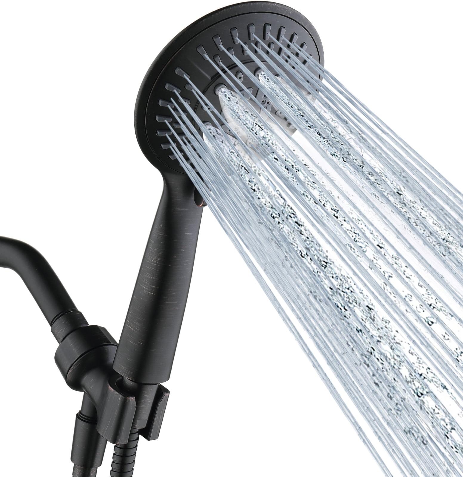 BRIGHT SHOWERS 9 Spray Settings Handheld Shower Head Set High Pressure Oil-Rubbed Bronze Hand Held Showerhead with 60 Inch Flexible Shower Hose and Adjustable Shower Arm Mount Bracket