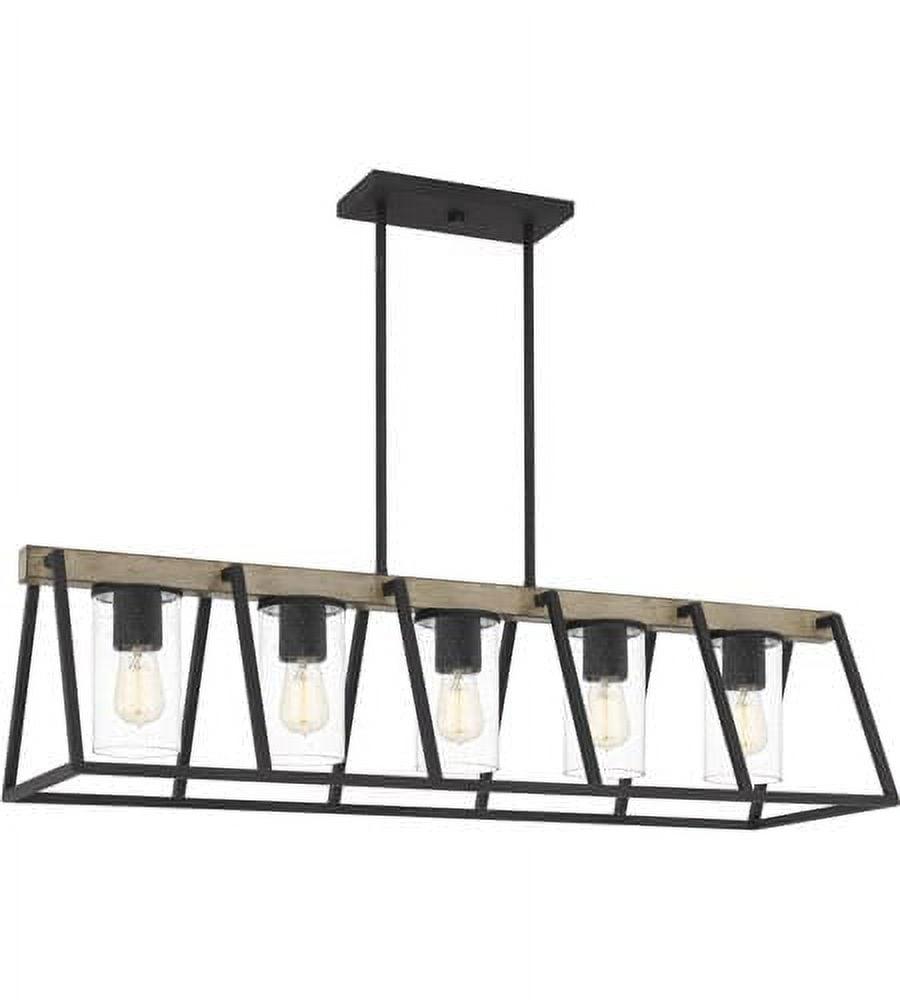 Brockton 42" Gray Ash Steel Outdoor Linear Chandelier