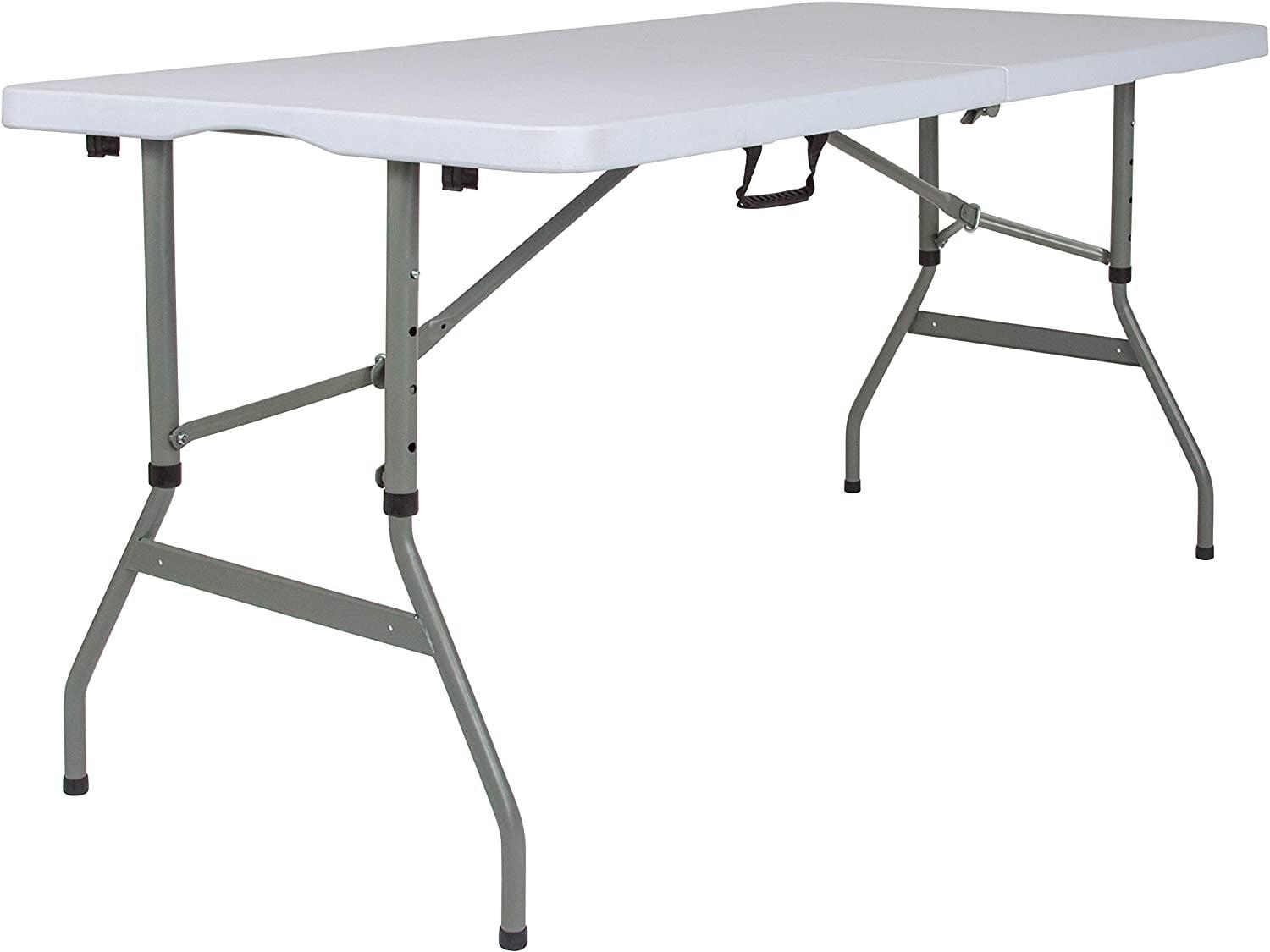 Modern 60'' Gray Metal Frame Rectangular Folding Patio Table