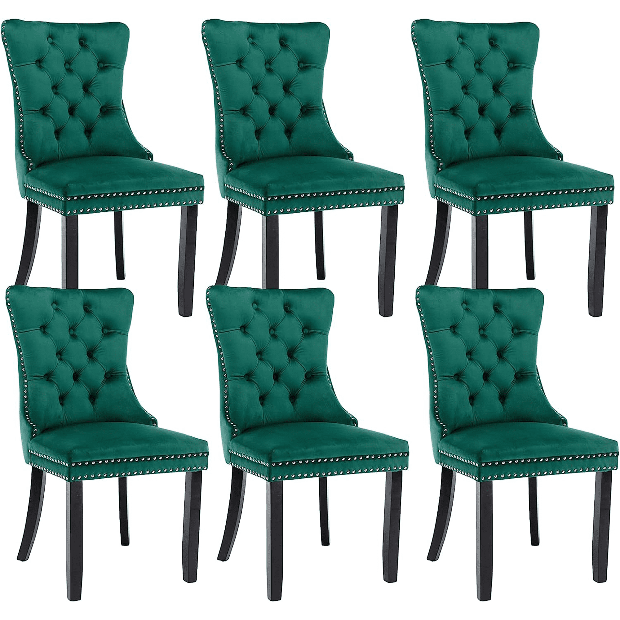 High-end Tufted Velvet Upholstered Nailhead Dining Chair