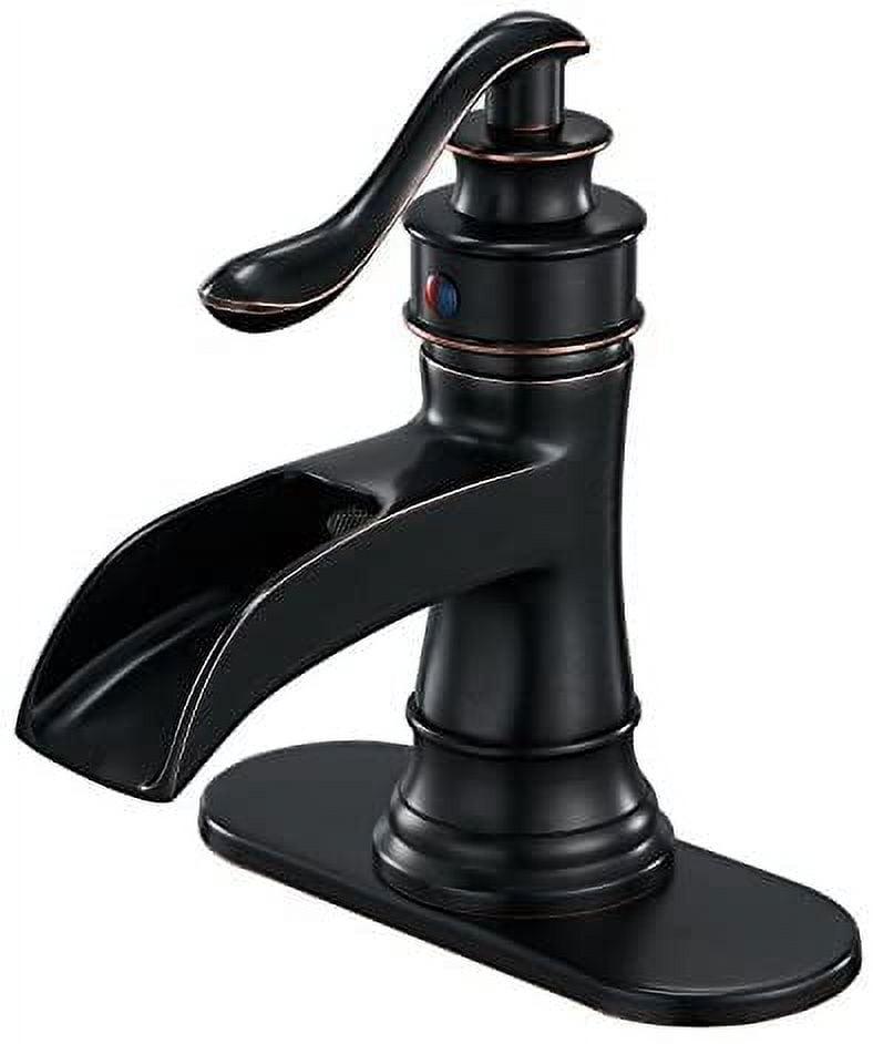 Oil Rubbed Bronze Single-Handle Waterfall Bathroom Faucet