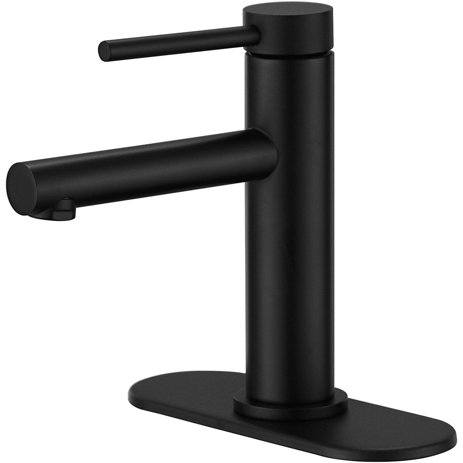 Matte Black Single Handle Brass Bathroom Faucet