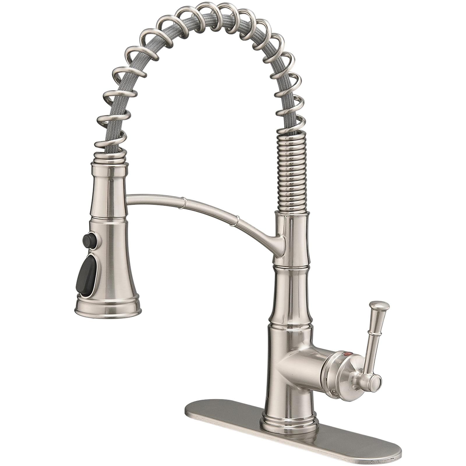 Single-Handle Pull-Down Sprayer 3 Spray High Arc Kitchen Faucet With Deck Plate