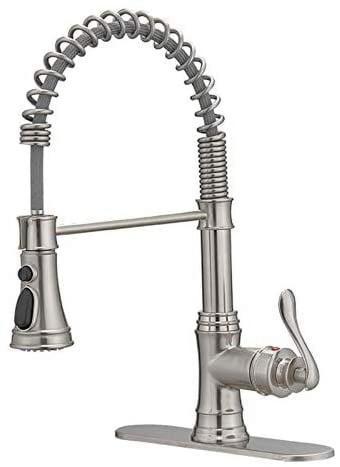 Single-Handle Pull-Down Sprayer 3 Spray High Arc Kitchen Faucet With Deck Plate