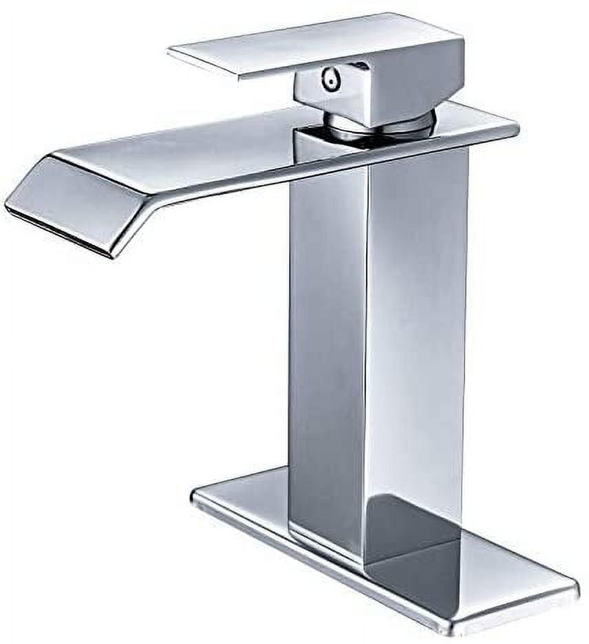 Polished Chrome Single-Handle Waterfall Bathroom Faucet