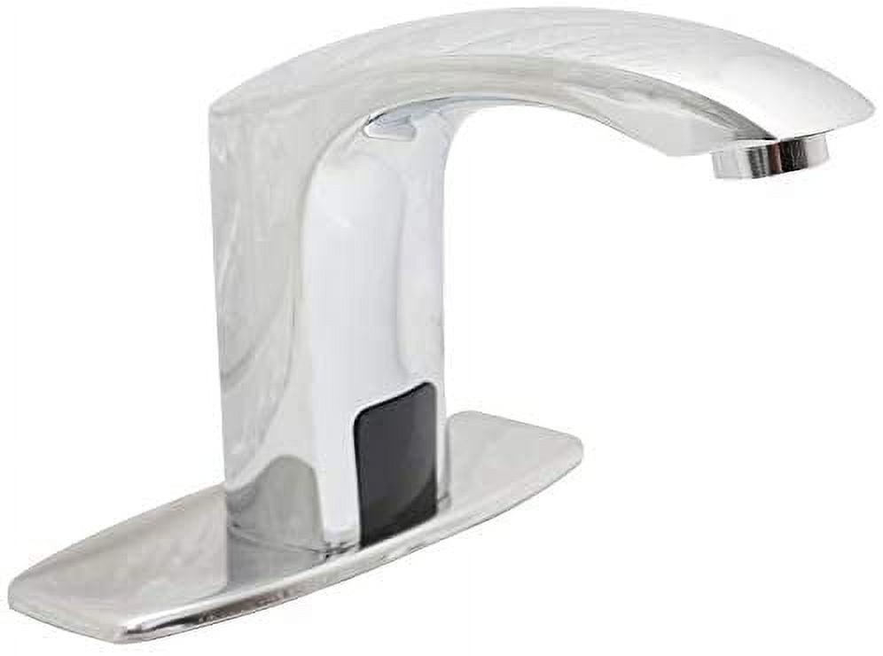 BWE Automatic Sensor Touchless Bathroom Sink Faucet With Deck Plate In Polished Chrome