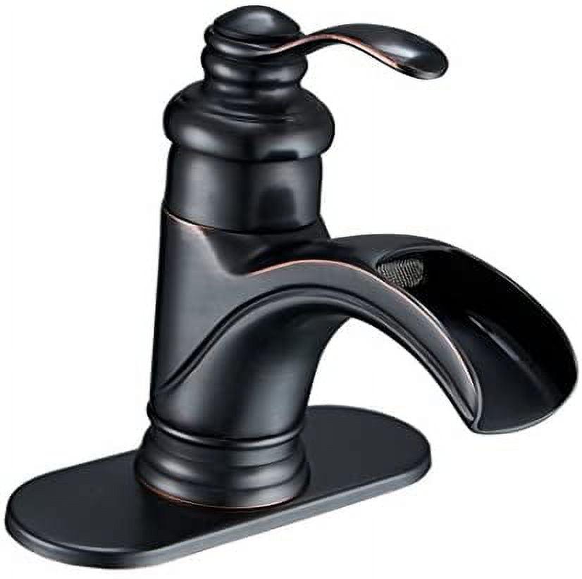 BWE Waterfall Single Hole Single-Handle Low-Arc Bathroom Faucet With Supply Line