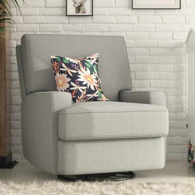 Baby Relax Rylan 4-in-1 Swivel Glider Rocker Recliner Chair, Light Gray