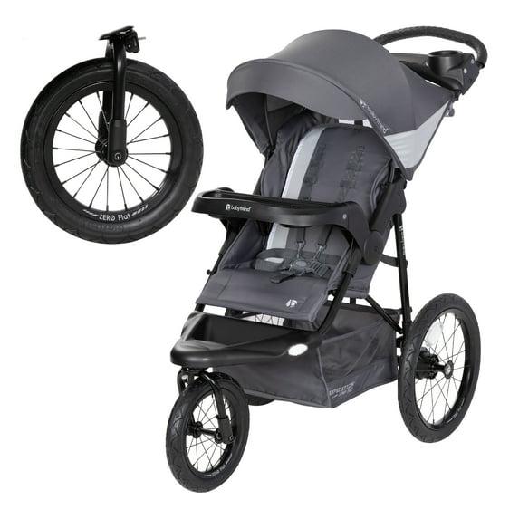 Baby Trend Expedition Zero Flat Stroller Jogger with LED Safety Lights - Dash Gray