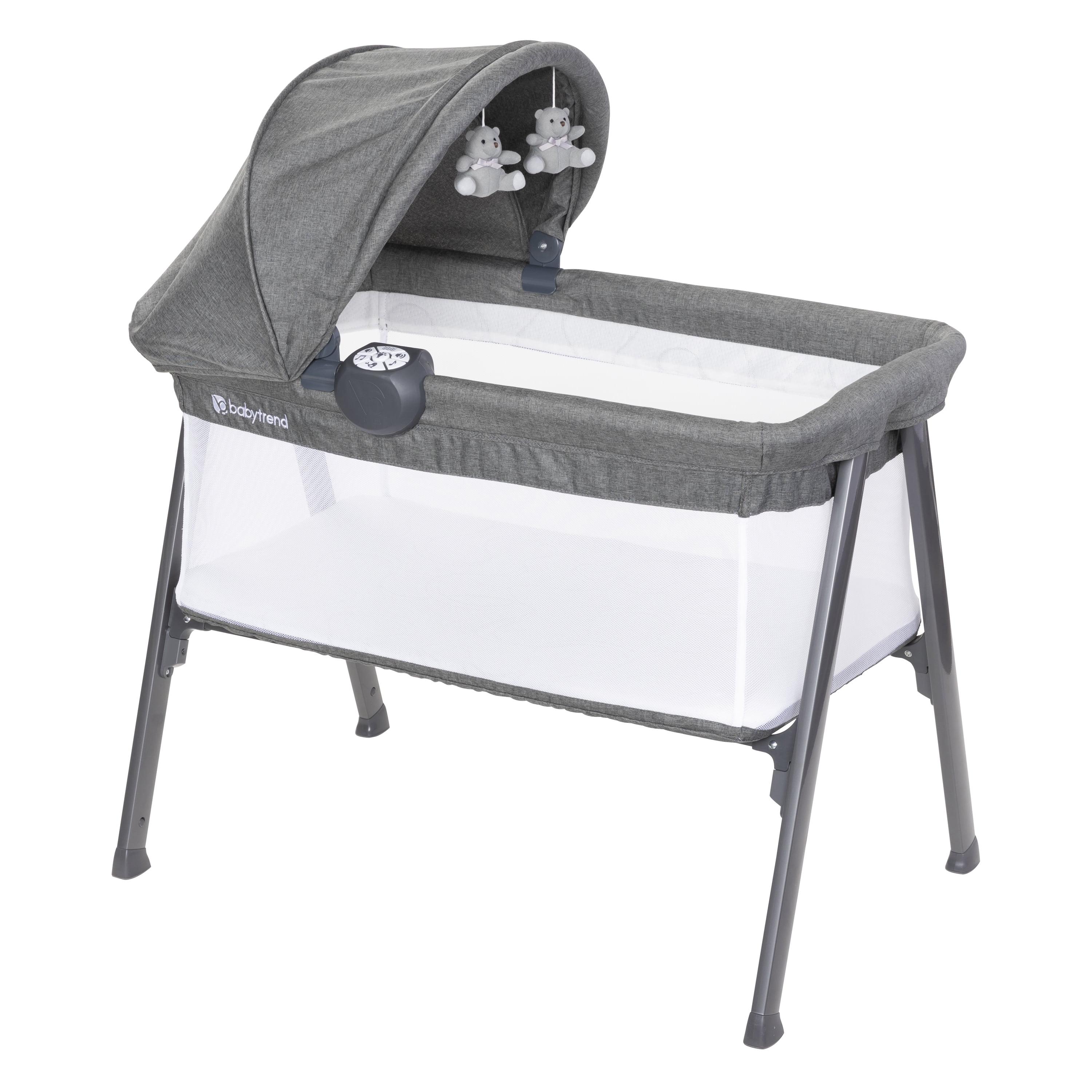 Baby Trend Lil Snooze Large Bassinet PLUS (With Canopy, Hang Toys, Vibrations, Melodies)