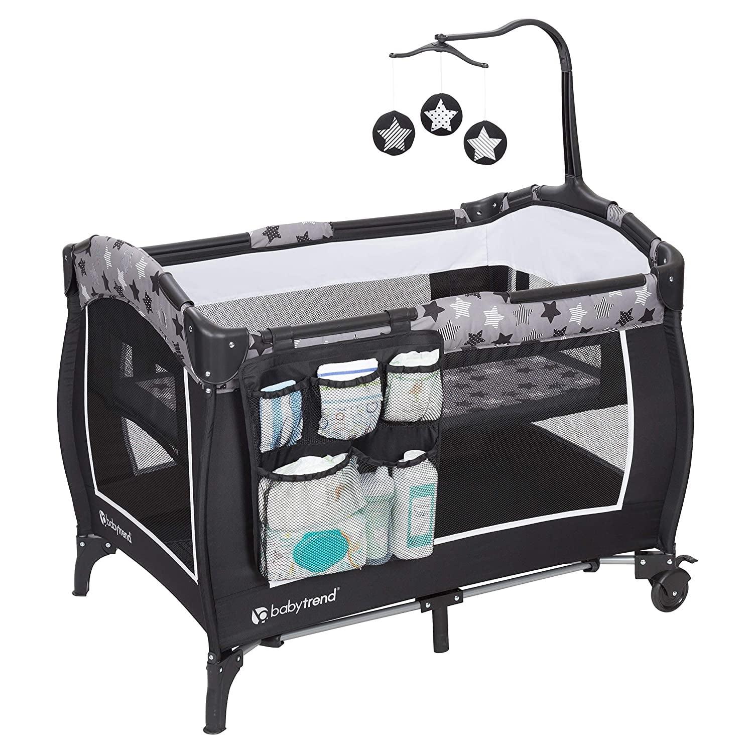 Gray Portable Nursery Center with Bassinet and Changing Station