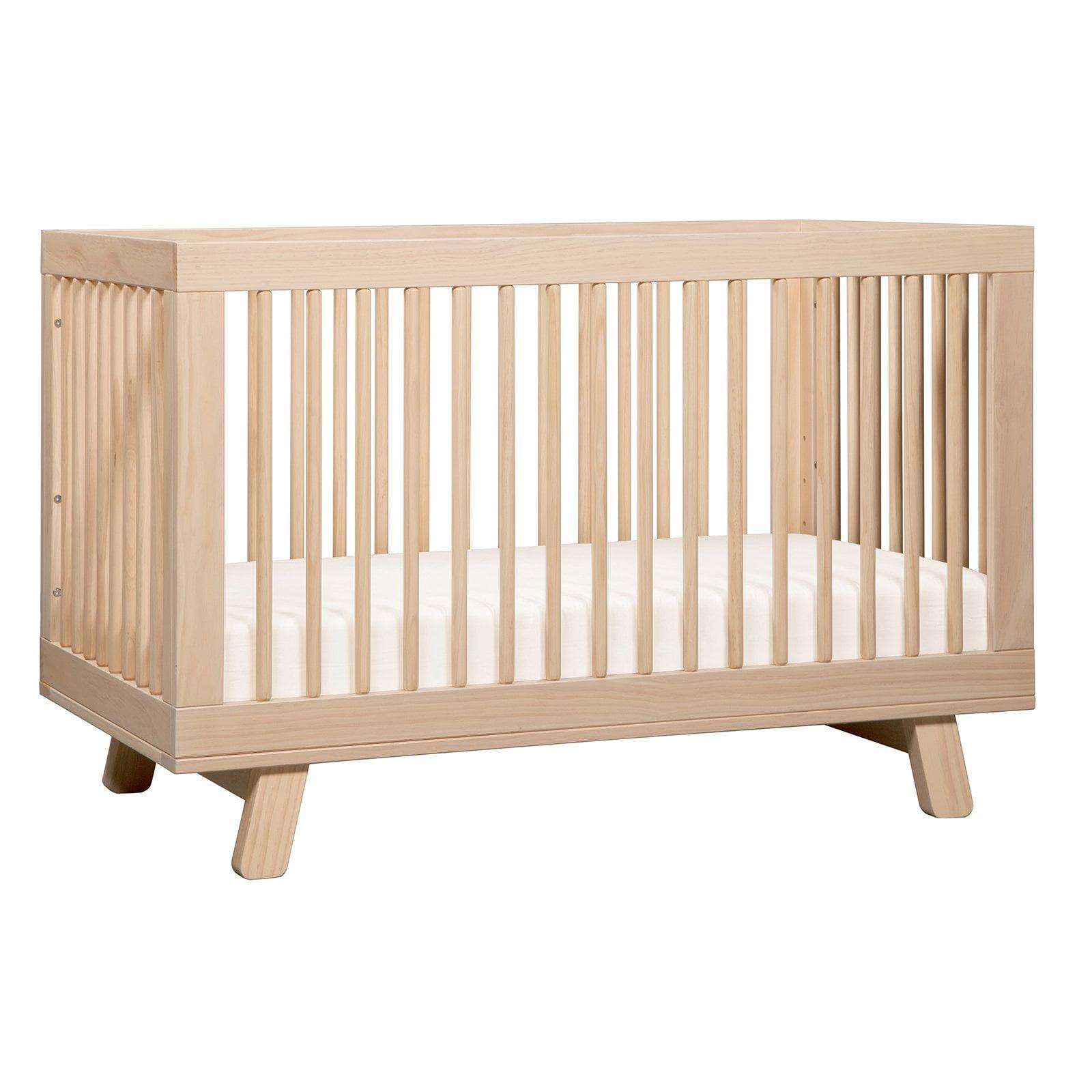 Babyletto Hudson Washed Natural Wood 3-in-1 Convertible Baby Crib with Toddler Bed Conversion Kit