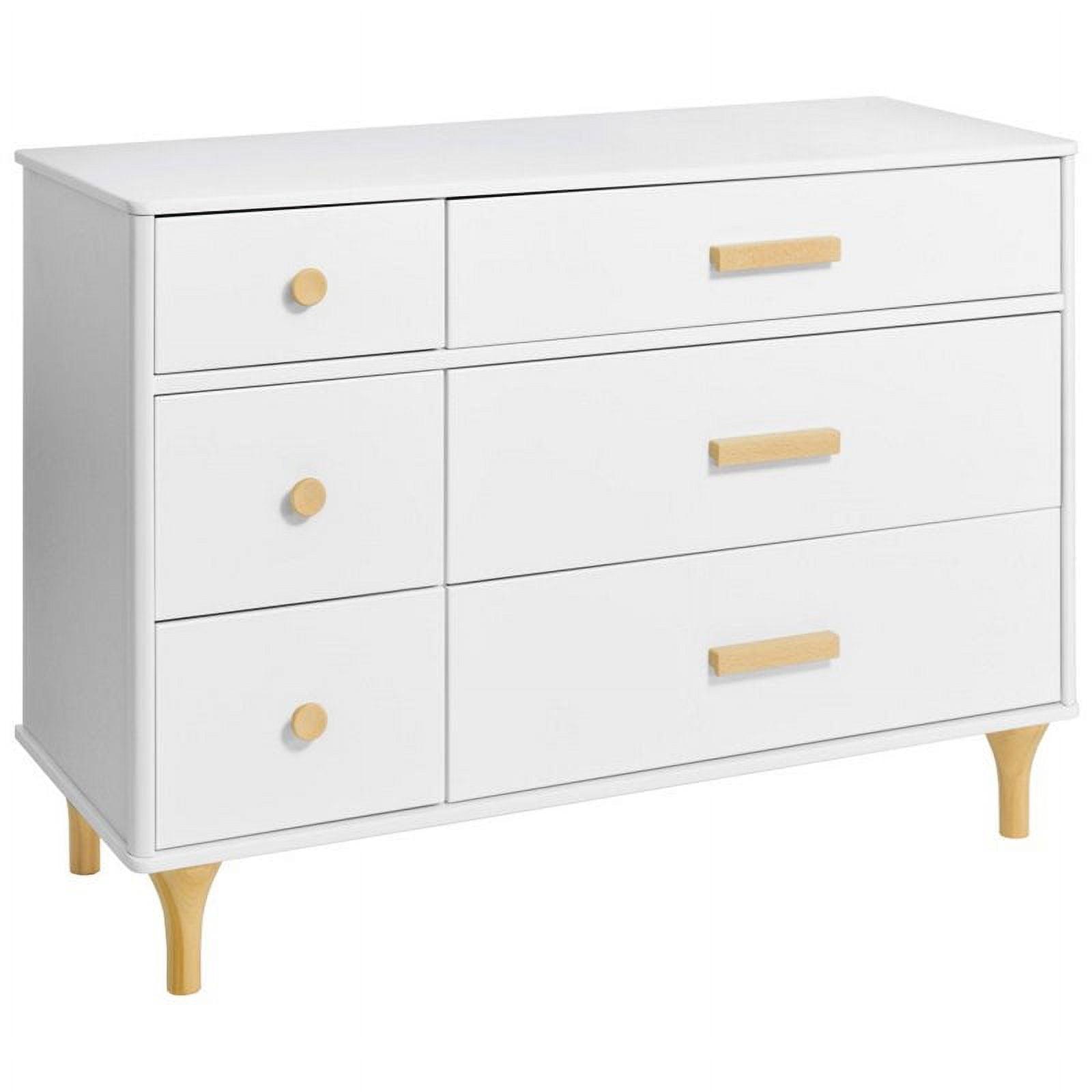 Lolly 6-Drawer Double Dresser in White and Natural