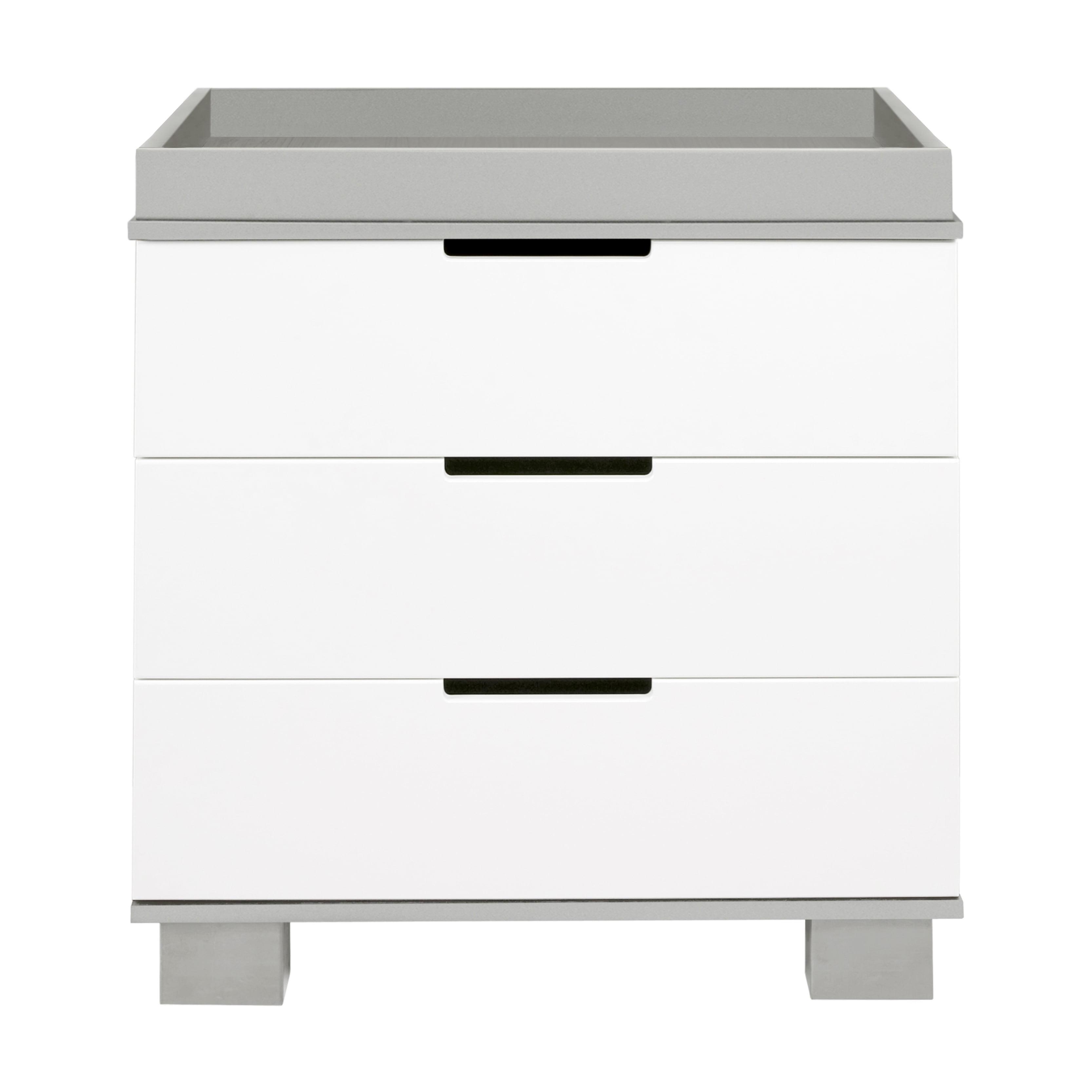 Modo Space-Saving 3-Drawer Changer Dresser in Grey and White